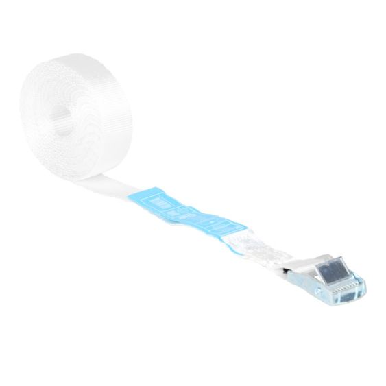 Spanband met Gesp 25 mm 12M Wit - Verzinkte Klemgesp