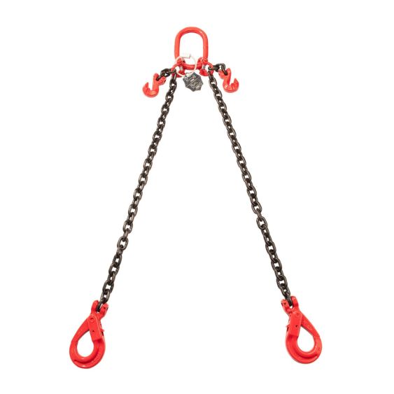 Hijsketting 2-sprong 13 mm met Veiligheidshaak en Inkorthaak 1 meter