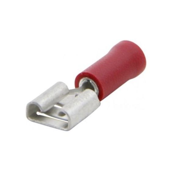 Vlakstekkerhuls rood 6.4 mm